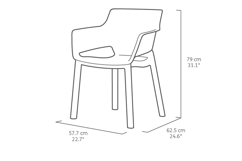 Product image: Keter elisa outdoor chair 62.5x57.7x79cm - cappuccino, , medium-null