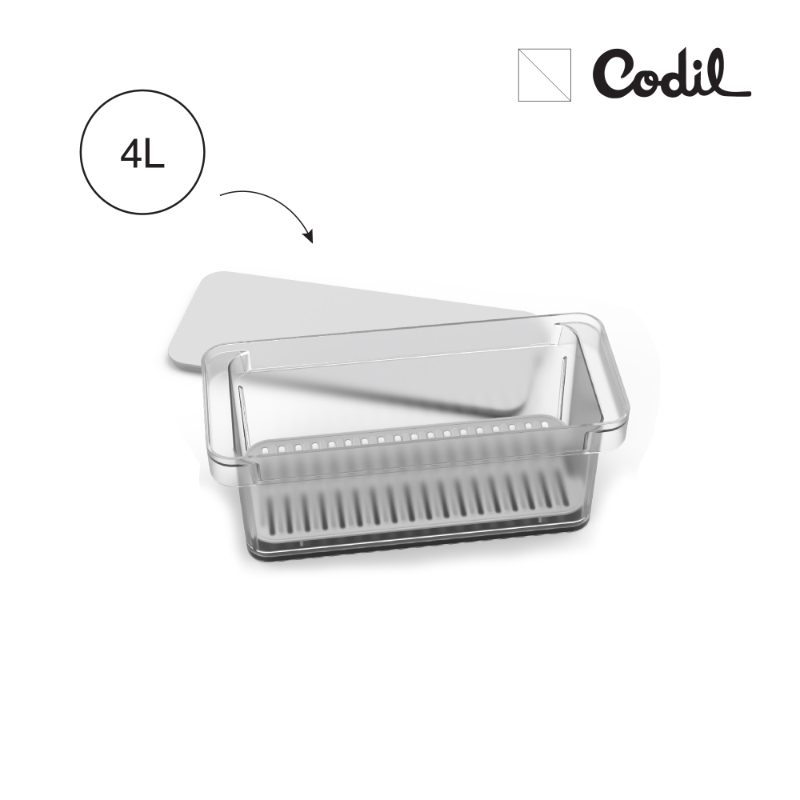Codil organizer frigo box with lid 4l, , medium-null