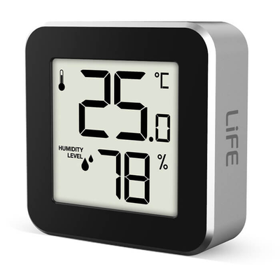 Life 221-0118 aluminium mini silver thermometer, Black, medium