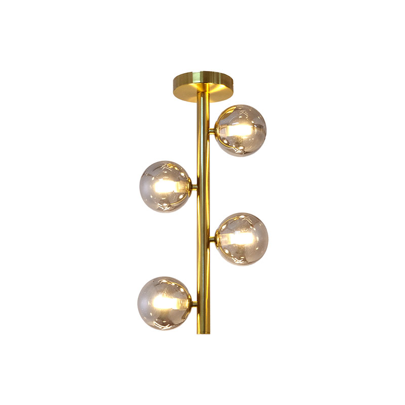 Product image: Sunlight 4xg9 (max.4x5w) φωτιστικο οροφης γυαλι smokey ορειχαλκος ip20 ø100xl250xh485mm, , medium-null
