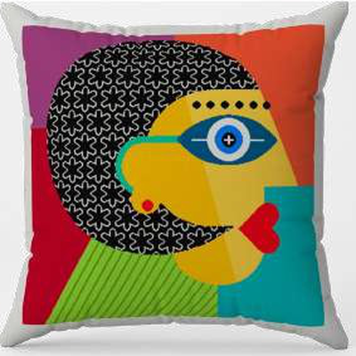 Decorative abstract throw pillow, , medium