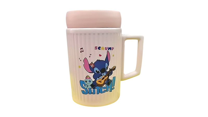 Stitch mug &ndash; guitar design (pink) | cute disney-inspired coffee cup, , medium-null