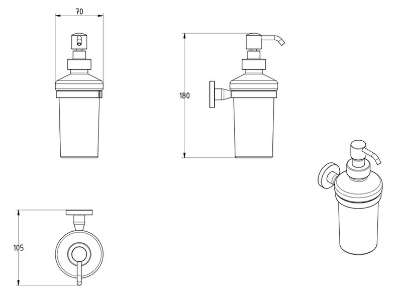 Product image: Sigma black matte wall mounted soap dispenser, , medium-null