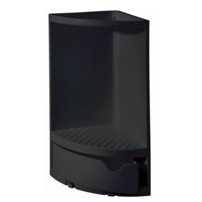 Bisk wall-mounted bathroom rack, corner, black plastic, , medium