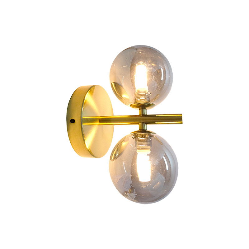 Sunlight 2xg9 (max.2x5w) wall light glass smokey brass ip20 ø100xw150xh240mm, , medium image number null