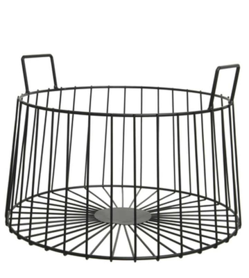 Iron wire black basket with handle - small, , medium
