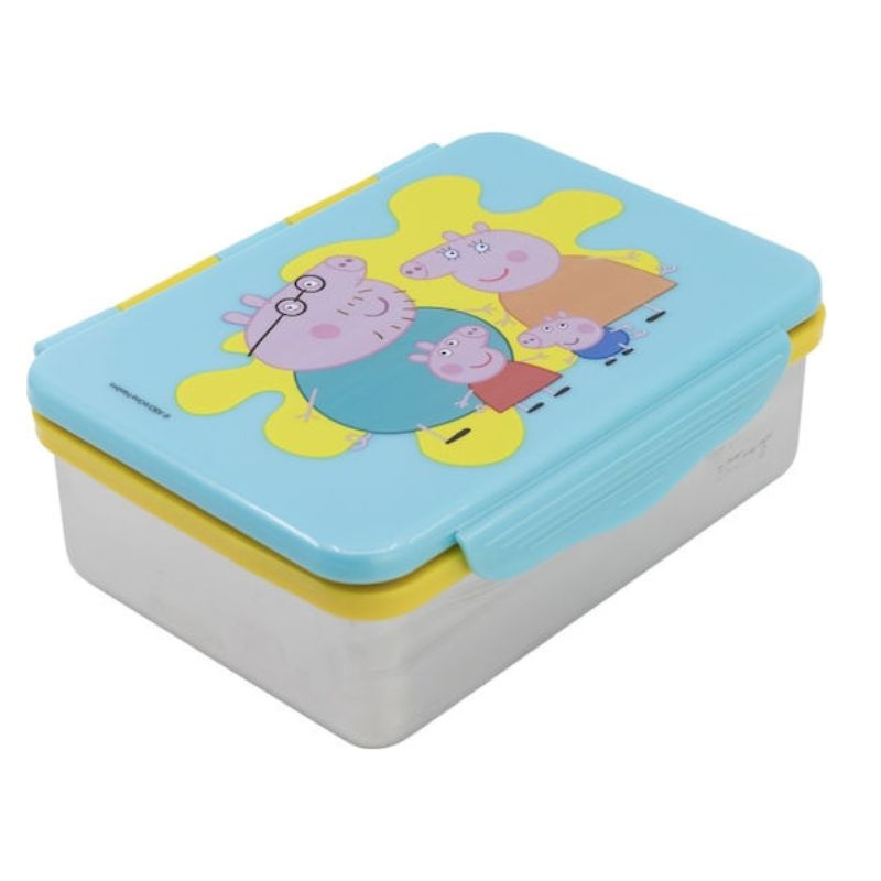 Stor : peppa pig core 2022 - stainless steel clamp rectangular sandwich box 1100ml 13956, , medium-null