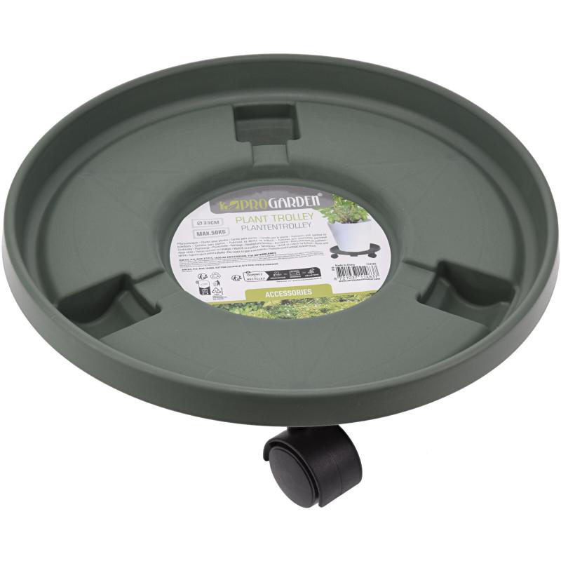 Product image: Porgarden τρολλευ γλαστρας 33cm - πρασινο, , medium-null