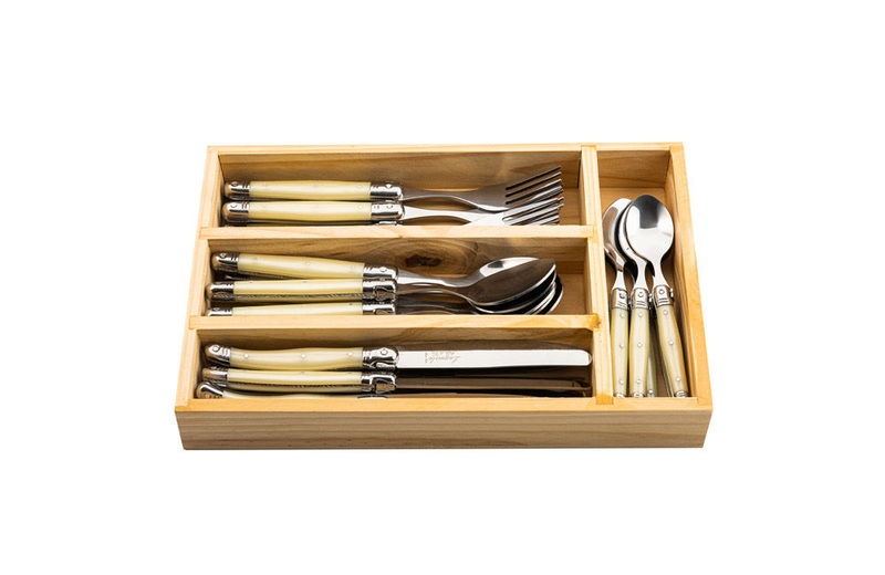 Laguiole premium line 24pcs cutlery set pearl 1.8mm thick blade, , medium image number null