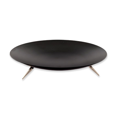 Decorative metal plate black 25x25x5cm, , medium