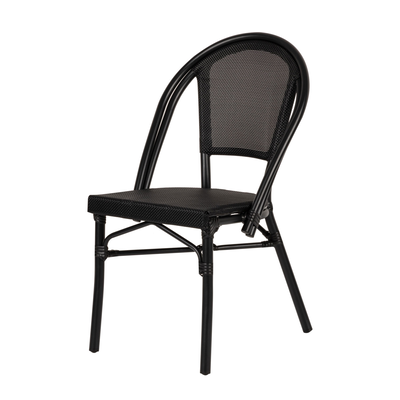 Dalila chair black aluminum/fabric 50x56x86cm