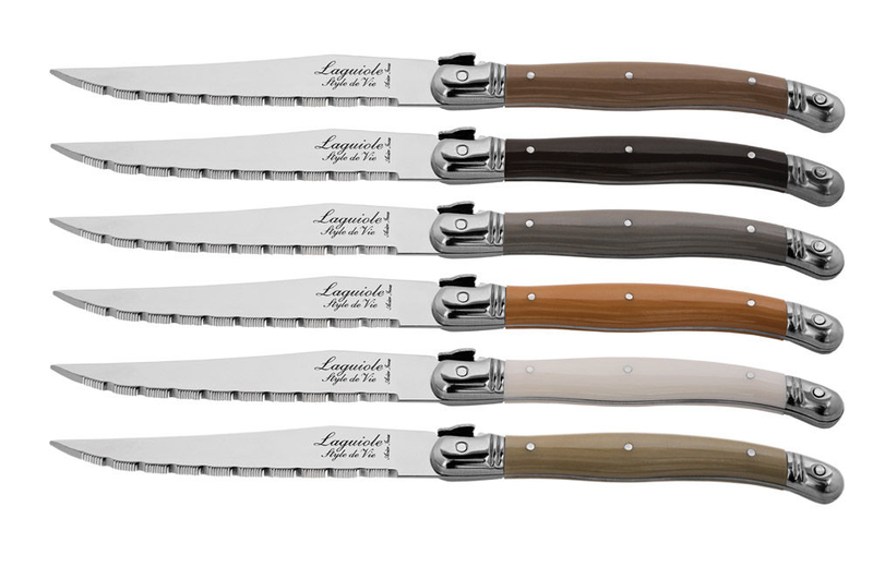 Laguiole premium line set of 6 steak knives treasure 1.8 mm in a wooden block, , medium image number null