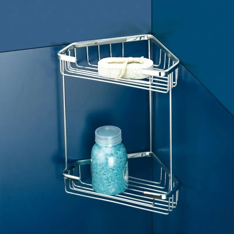 Double corner storage basket krom 17,5x17,5x26,5cm, , medium image number null