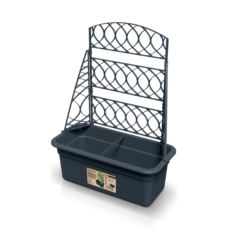 Prosperplast bloma pot and trellis 58x29cm - anthracite, , medium-null