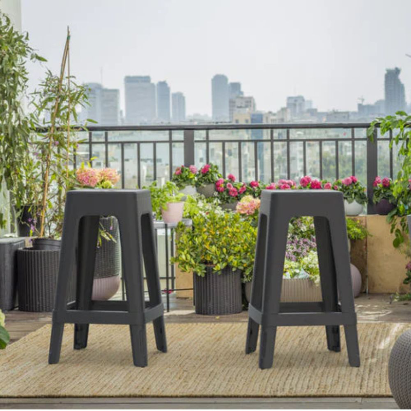 Product image: Keter lucca bar stool μοντέρνο σκαμπό μπαρ σε απόχρωση γραφίτη, , medium-null