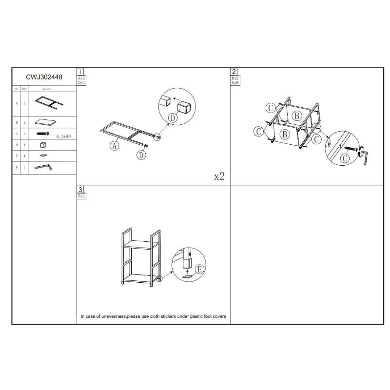 Algeria 2 tier shelf - black, , medium-null
