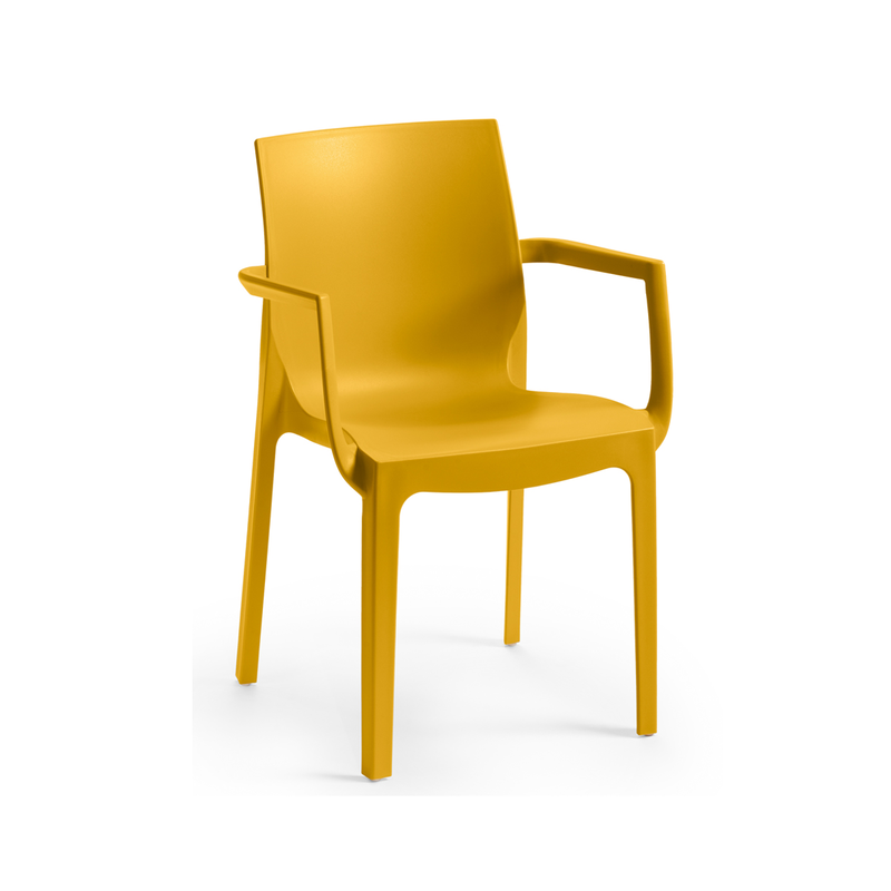 Emma mustard plastic armchair-null