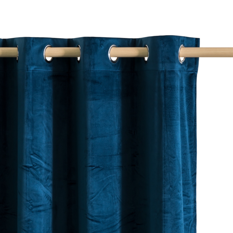 Easy home cornet curtain with rings 140x260cm - blue, , medium-null
