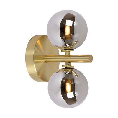 Sunlight 2xg9 (max.2x5w) wall light glass smokey brass ip20 ø100xw150xh240mm