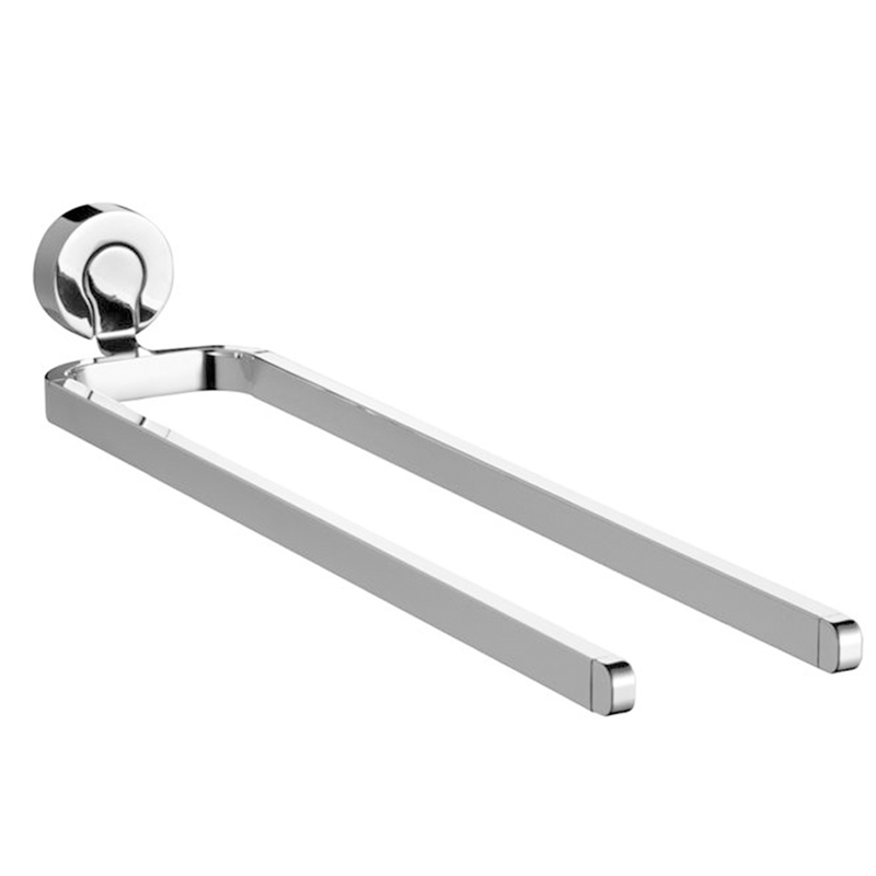 Bisk bath towel rail double ventura metallic silver, , medium-null