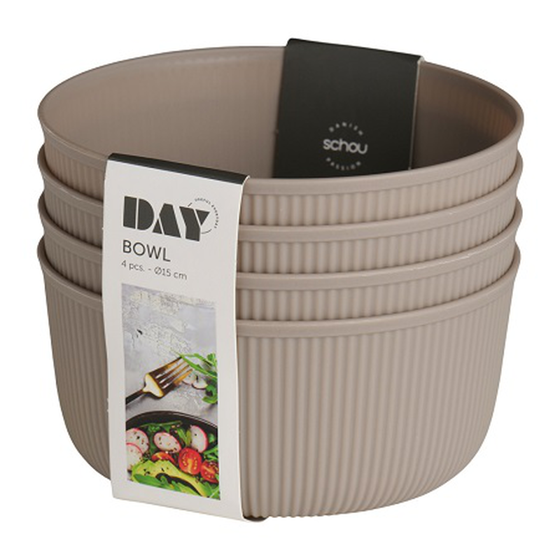 Day plastic bowl 3pcs set 15x7.5cm 046862 (1set random selection of color), , medium-null