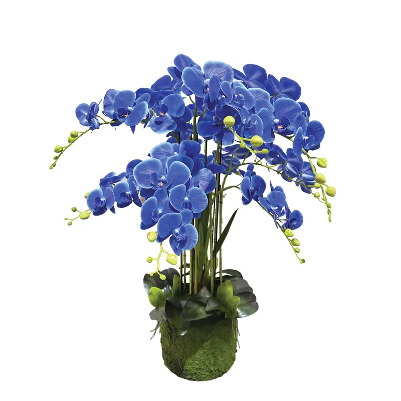 Artificial blue orchid flower plant real touch, , medium-null