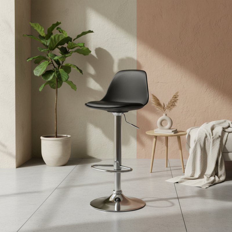 Dora bar stool pp seat - black, , medium-null