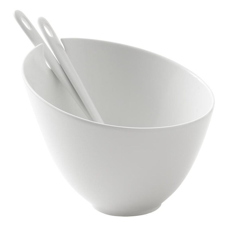 Espiel porcelain salad bowl smooth with spoons  3 pcs set 24cm wem101-null