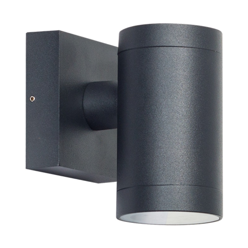Product image: Sunlight 'lyla' 1xgu10 (max.35w) wall light down round aluminium matte black ip65 l115xw85xh115mm, , medium-null