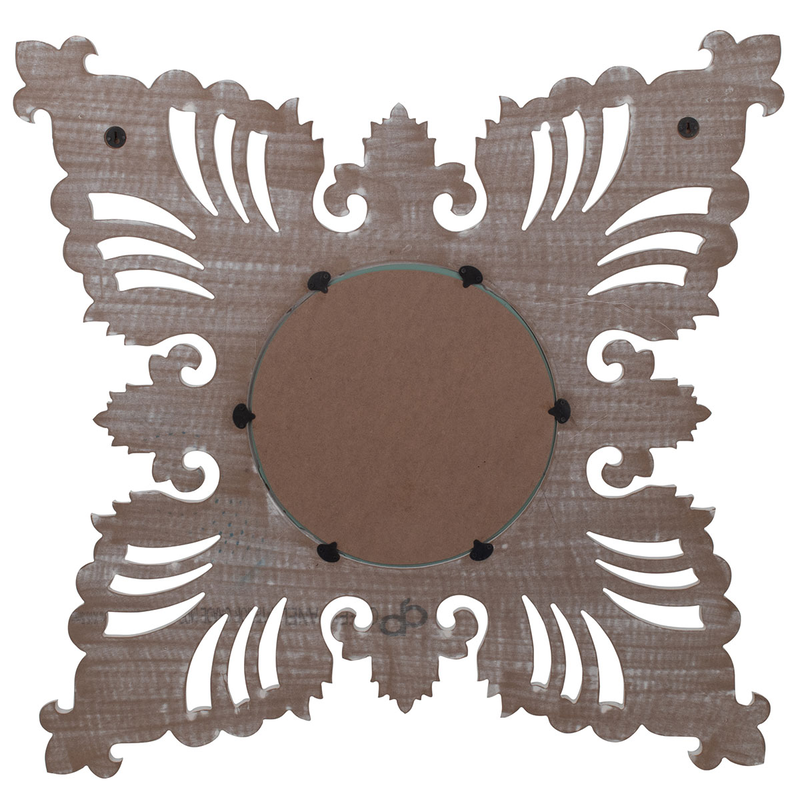 Wooden white mirror 35cm, , medium image number null