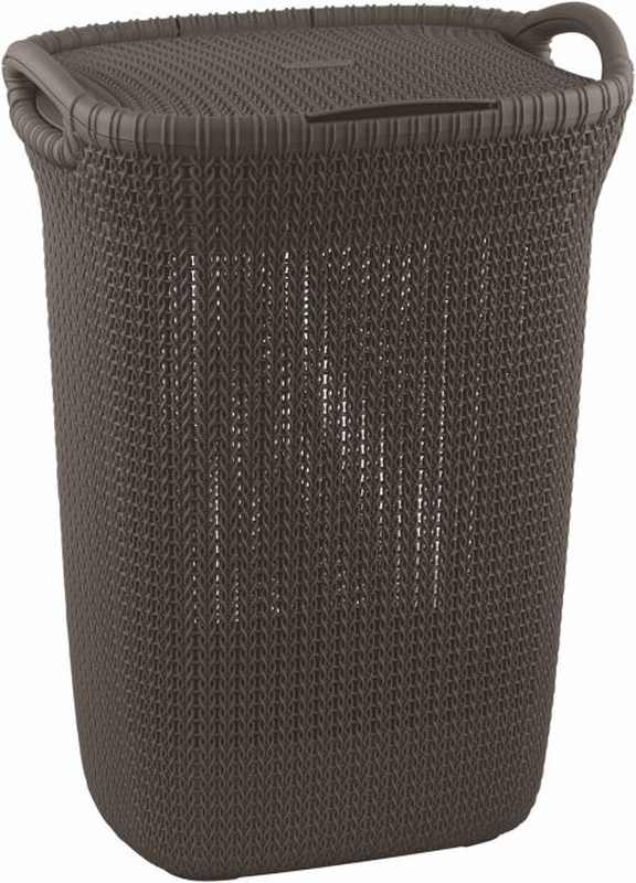 Curver knit laundry basket 57ltr  brown, , medium-null