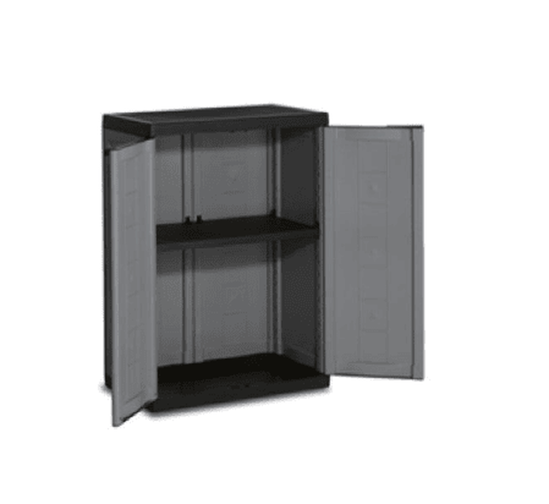 Keter jolly base black / grey garden plastic storage cabinet/537287, , medium-null
