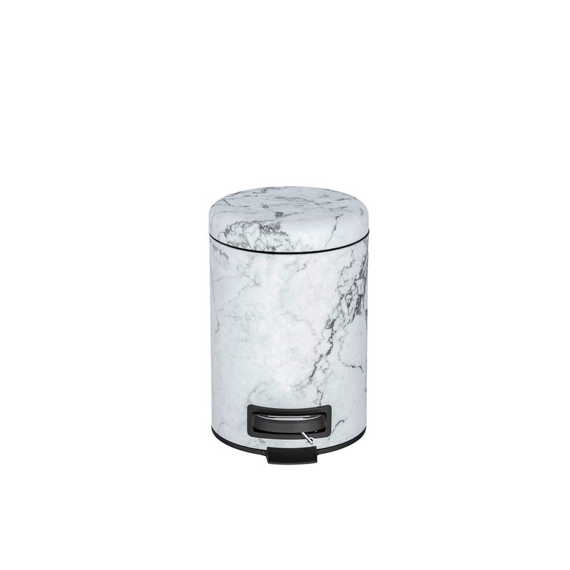 Product image: Wenko pedal bin onyx 3l steel marble, , medium-null