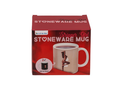 Stoneware heat change mug stripper girl 300ml, , medium