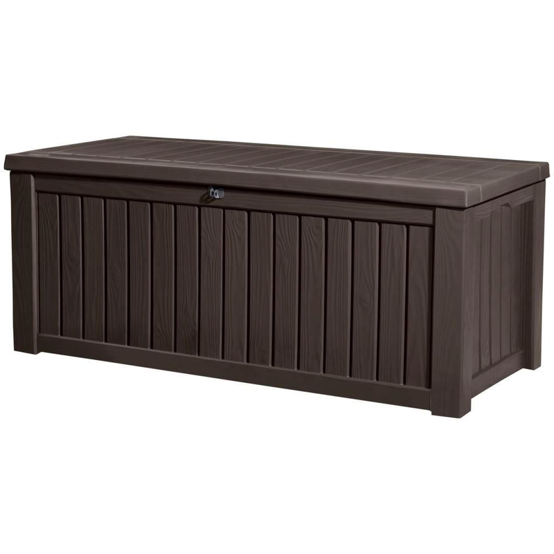 Keter rockwood cushion box 155x72.4x64.4cm 570l brown, , medium-null