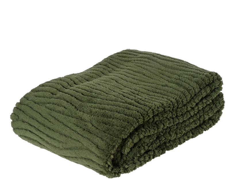 Throw polyester dark green, , medium-null