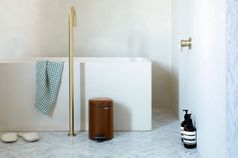 Brabantia pedal bin 3l - mineral cosy brown, , medium-null
