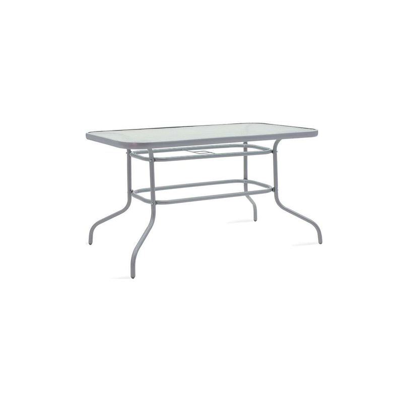 Valor table metal with glass surface 120x70x70cm gray image number null
