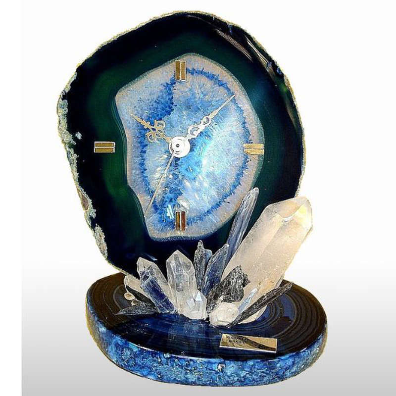 Agate clock agate base.medium.r.crystal/, , medium-null