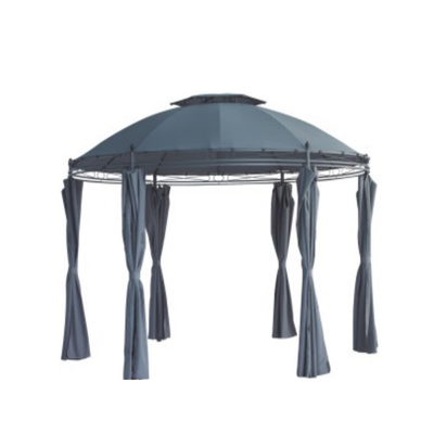 L.h garden gazeboo with double roof φ3.5m athracite