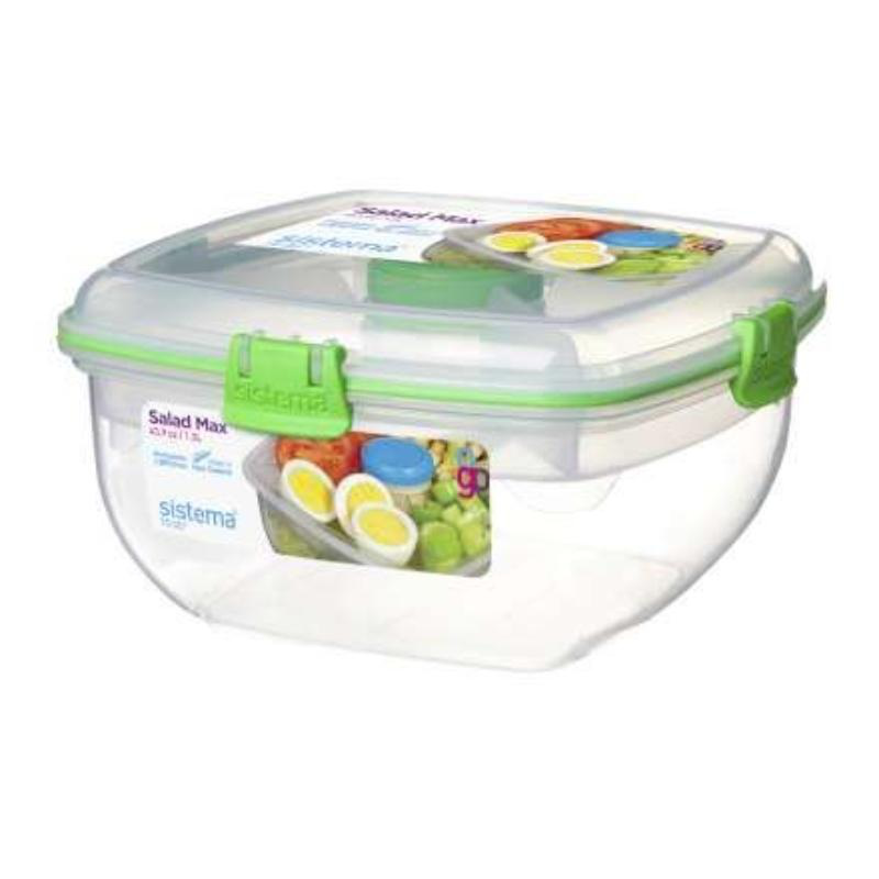 Sistema to go salad max 1.3l + cutlery - assorted colors, , medium-null