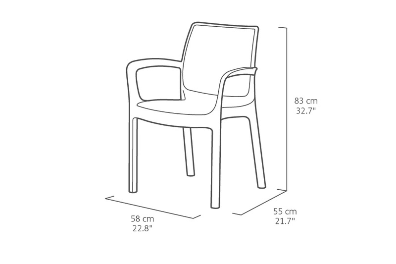 Keter bali καρεκλα εξωτερικου 58x55x83cm - γραφιτης, , medium-null
