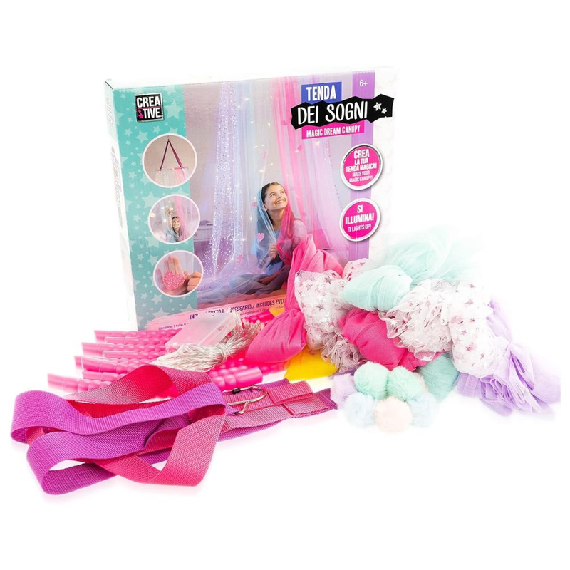 Product image: Creative magic dream πολύχρωμη τέντα ονείρων με τούλι, λαμπάκια led & διακοσμητικά για παραμυθένιο παιδικό δωμάτιο, , medium-null