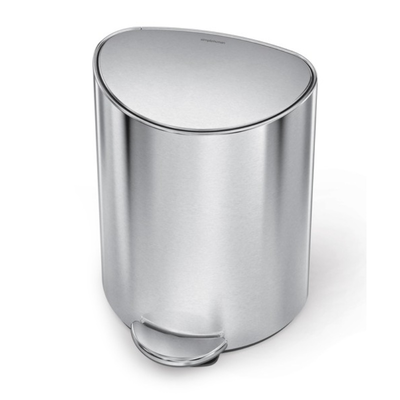 Simplehuman semi-round pedal bin 6l - brushed stainless steel, , medium