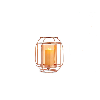 Glass vase candleholder with metal base 19x20x19 cm
