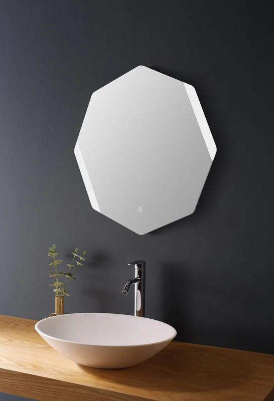 Led silver octagon mirror 100X100cm, , medium-null