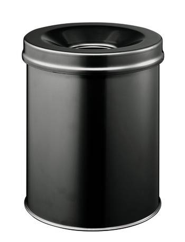Durable / waste basket / round / 15 l / steel / black, , medium-null