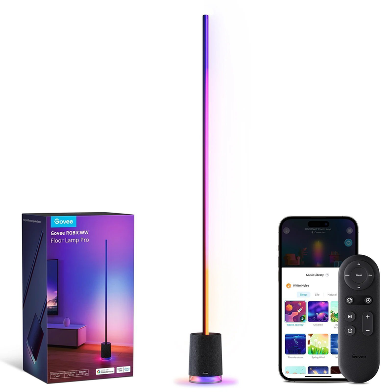 Product image: Govee smart floor lamp pro rgbicww με ηχείο, μαύρο (h6079), , medium-null