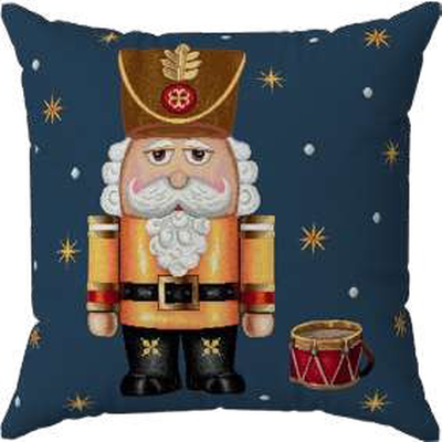 Decorative nutcracker throw pillow, Blue, medium