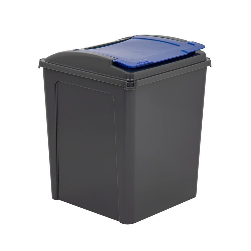 Κάδος ανακύκλωσης 50l με μπλε καπάκι, ανθεκτικός & εύχρηστός, , medium-null